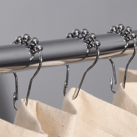 Solid Brass Roll Ball Shower Curtain Rings