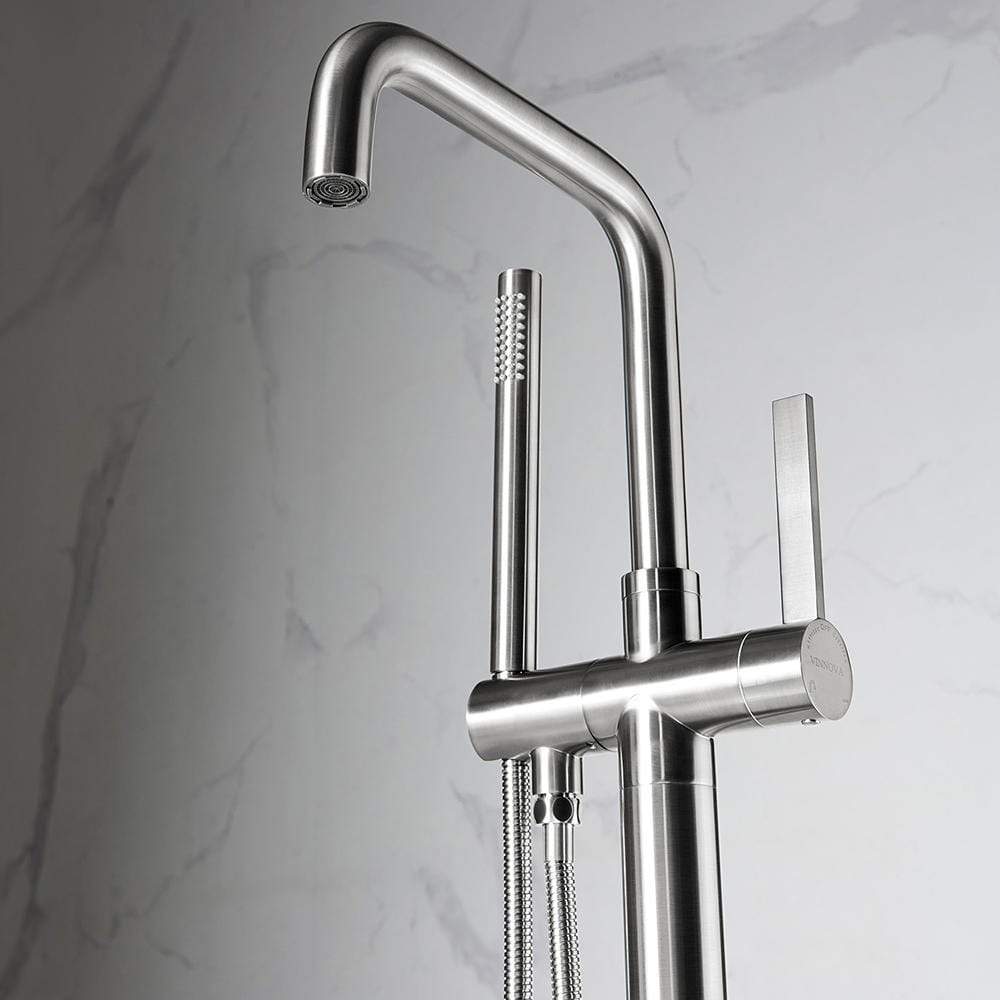 Spiti Freestanding Chrome Tub Faucet with Hand Shower