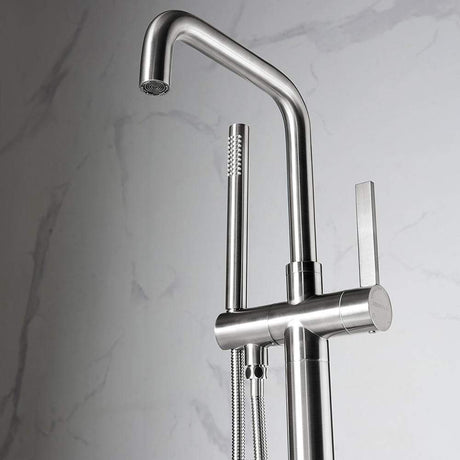 Spiti Freestanding Chrome Tub Faucet with Hand Shower
