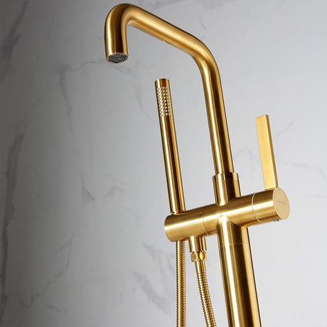 Spiti Freestanding Chrome Tub Faucet with Hand Shower