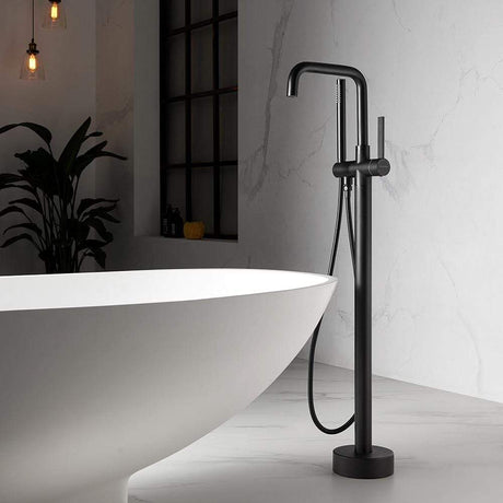 Spiti Freestanding Chrome Tub Faucet with Hand Shower