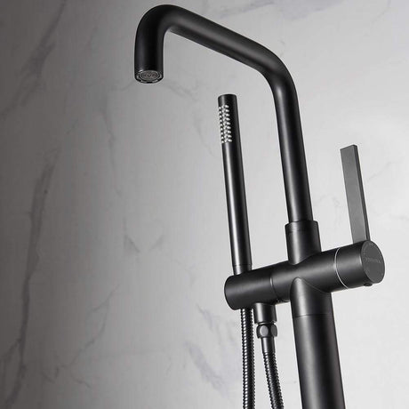Spiti Freestanding Chrome Tub Faucet with Hand Shower