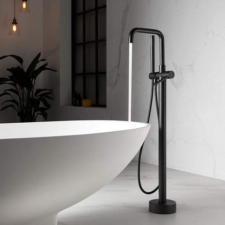 Spiti Freestanding Chrome Tub Faucet with Hand Shower