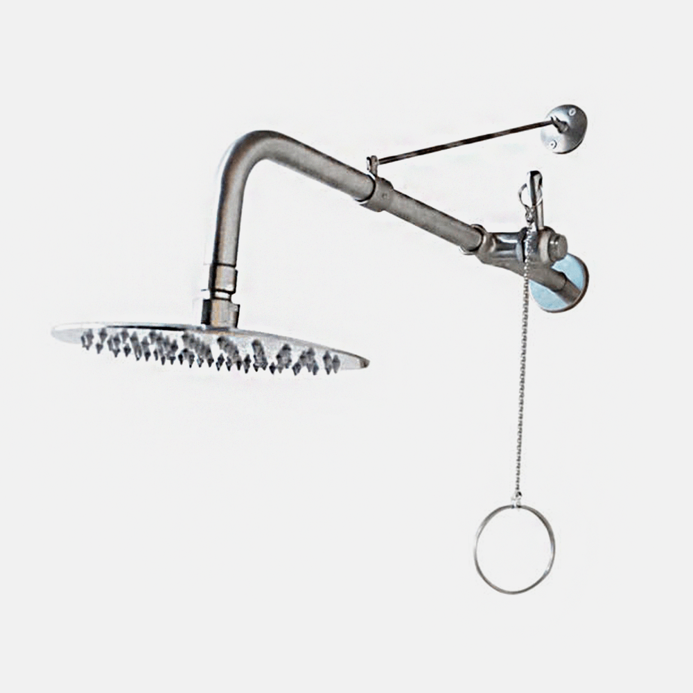 Stainless Steel Wall-Mount Outdoor Shower with Pull Chain