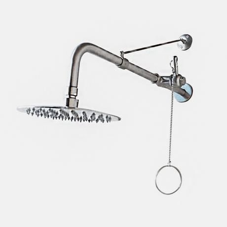 Stainless Steel Wall-Mount Outdoor Shower with Pull Chain
