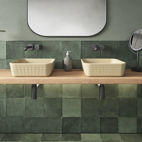 Stanson Square Cast Concrete Vessel Sink - Desert Brown