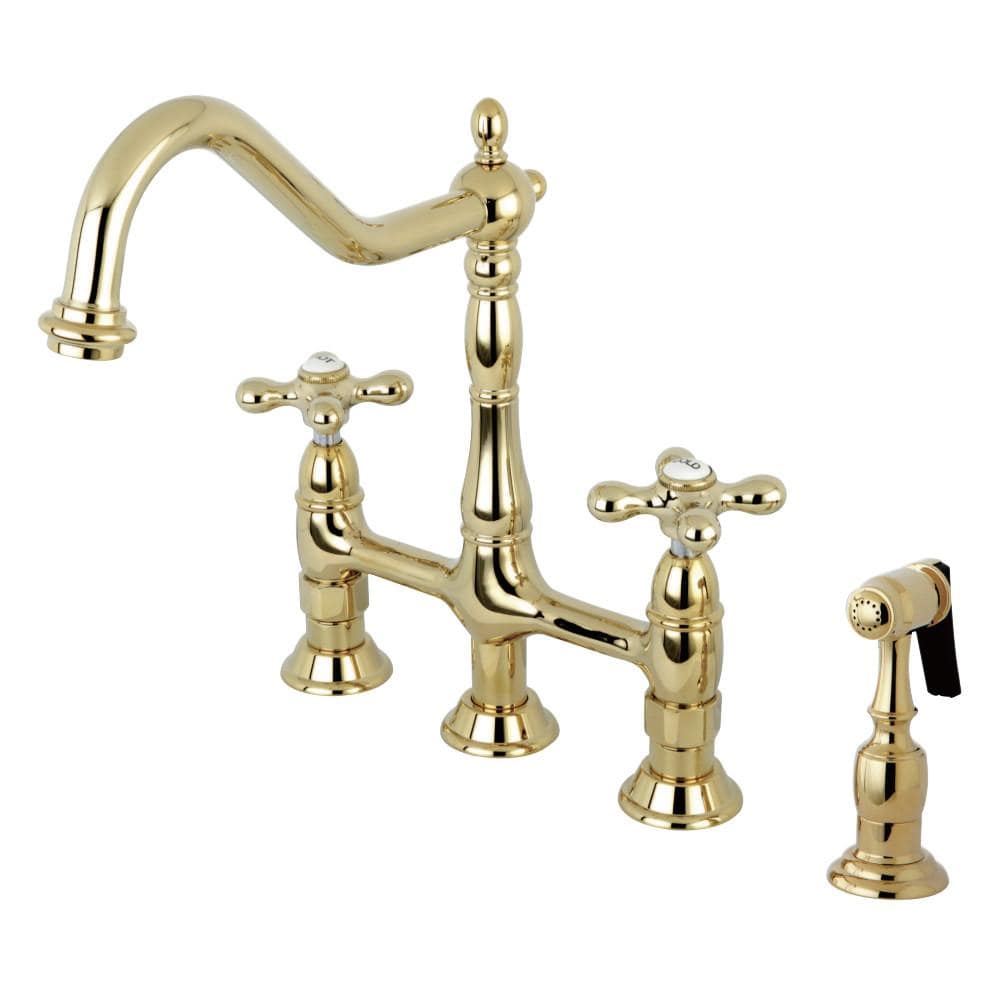Stefano Bridge Kitchen Faucet with Brass Sprayer