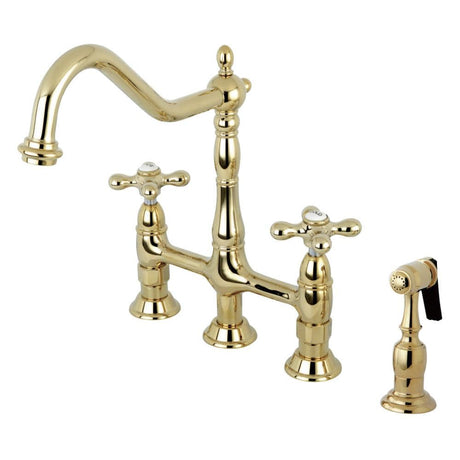 Stefano Bridge Kitchen Faucet with Brass Sprayer