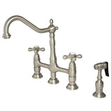 Stefano Bridge Kitchen Faucet with Brass Sprayer