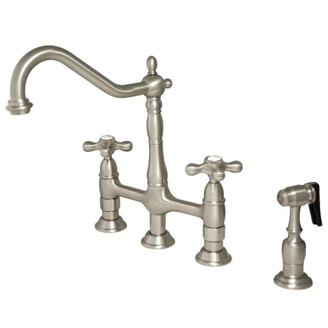Stefano Bridge Kitchen Faucet with Brass Sprayer