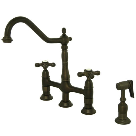 Stefano Bridge Kitchen Faucet with Brass Sprayer