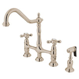 Stefano Bridge Kitchen Faucet with Brass Sprayer