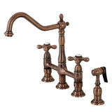 Stefano Bridge Kitchen Faucet with Brass Sprayer