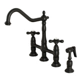 Stefano Bridge Kitchen Faucet with Brass Sprayer
