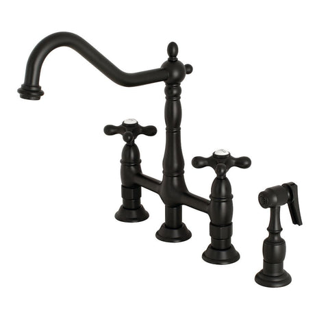 Stefano Bridge Kitchen Faucet with Brass Sprayer