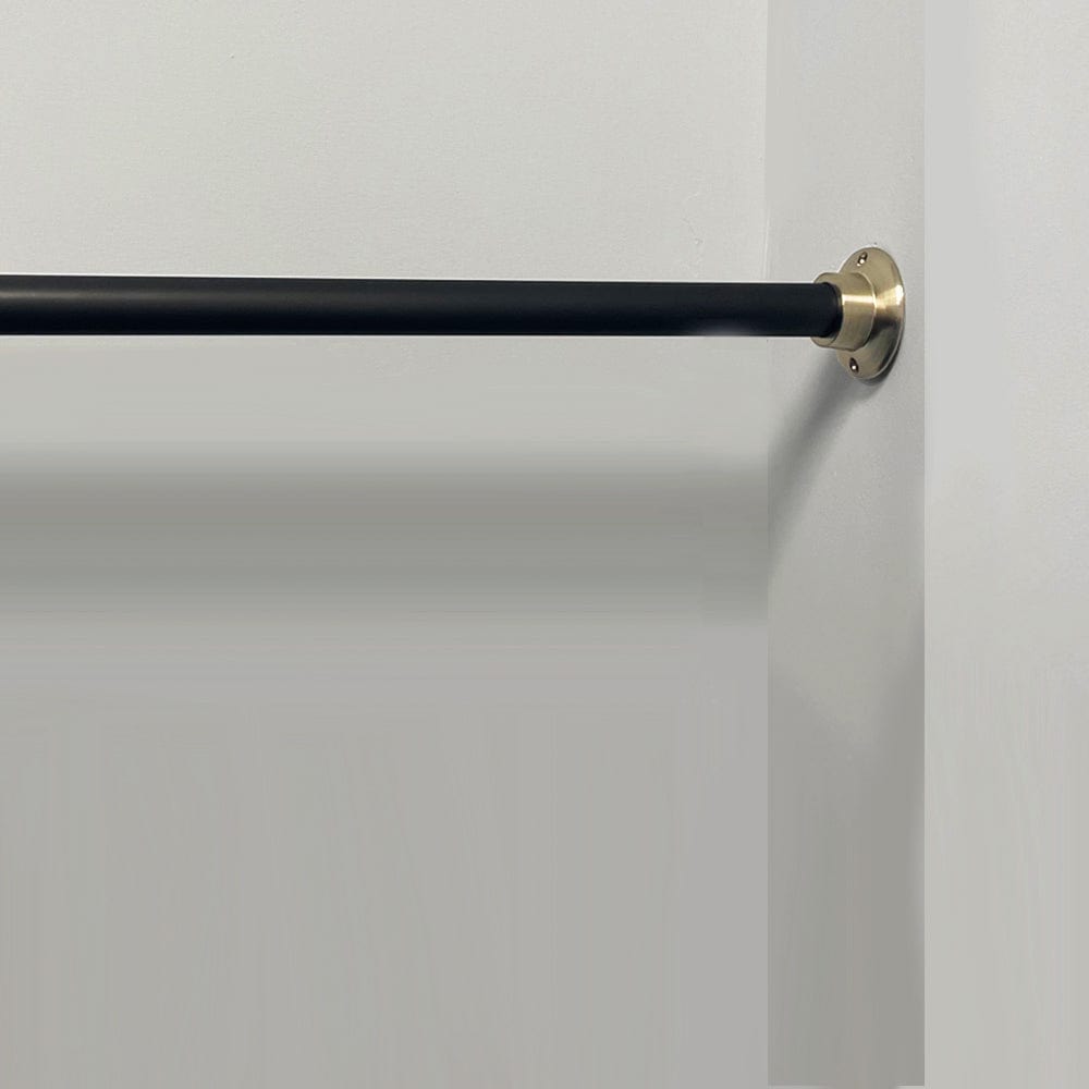 Straight Solid Matte Black Shower Rod