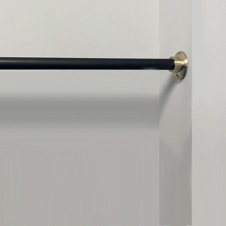 Straight Solid Matte Black Shower Rod