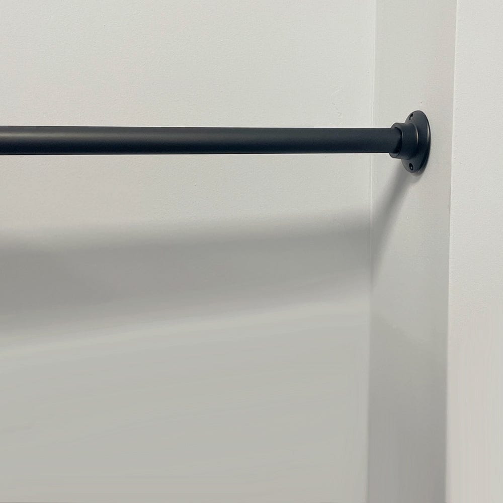 Straight Solid Matte Black Shower Rod