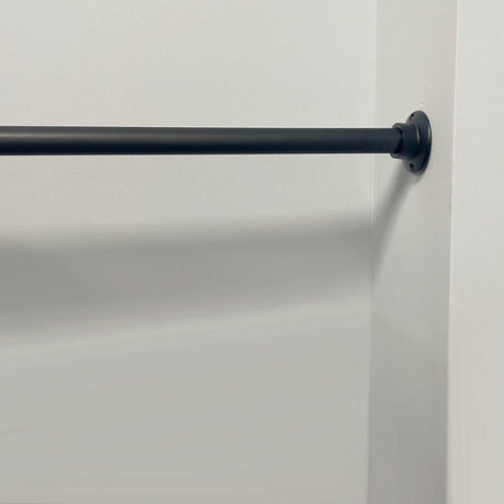 Straight Solid Matte Black Shower Rod