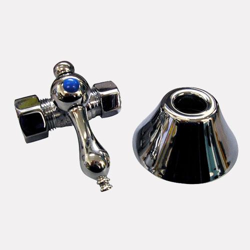 Straight Stop and Flange - 5/8" OD Compression x 1/2" OD Compression