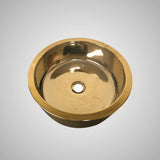 Tama Vitreous China Vessel Sink - Gold with Floral Exterior Design