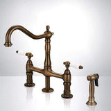 Thisted Bridge Kitchen Faucet with Brass Sprayer