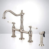 Thisted Bridge Kitchen Faucet with Brass Sprayer