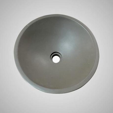 Tigard Round Cast Concrete Vessel Sink - Dark Grey