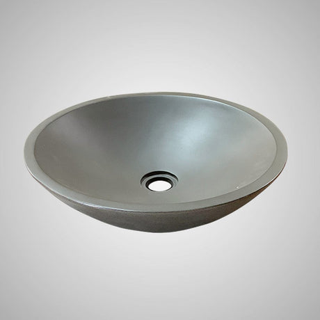 Tigard Round Cast Concrete Vessel Sink - Dark Grey