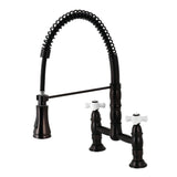 Tomas Two-Handle Deck-Mount Pull-Down Sprayer Kitchen Faucet