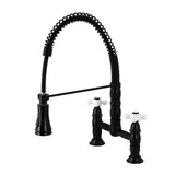 Tomas Two-Handle Deck-Mount Pull-Down Sprayer Kitchen Faucet