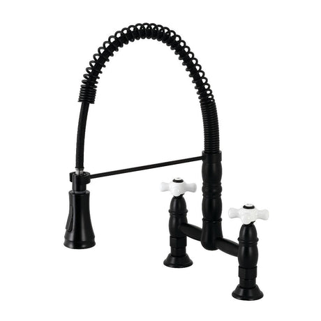 Tomas Two-Handle Deck-Mount Pull-Down Sprayer Kitchen Faucet