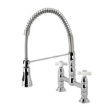 Tomas Two-Handle Deck-Mount Pull-Down Sprayer Kitchen Faucet