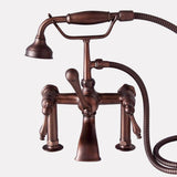 Traditional Deck-Mount Tub Faucet with Hand Shower