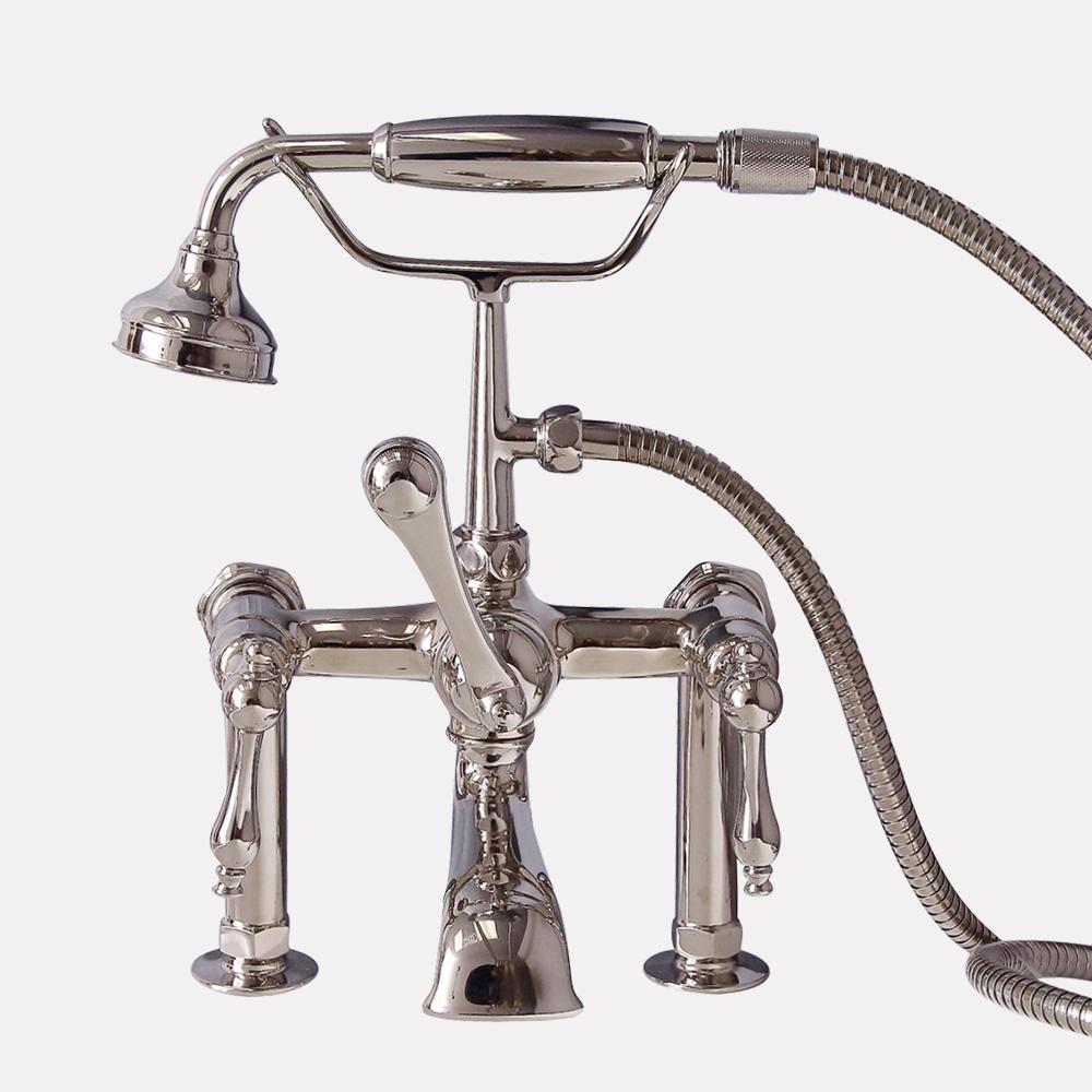 Traditional Deck-Mount Tub Faucet with Hand Shower
