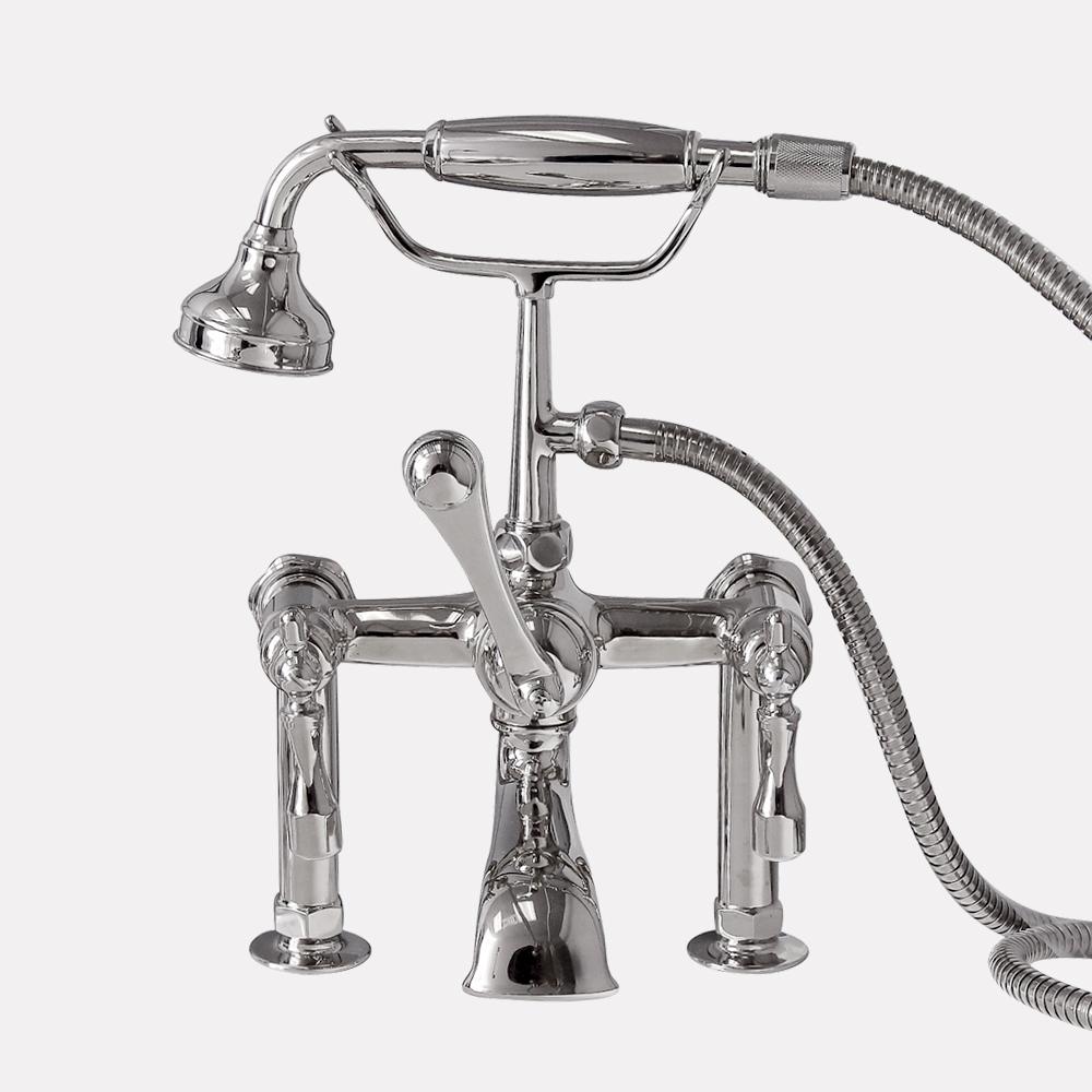 Traditional Deck-Mount Tub Faucet with Hand Shower