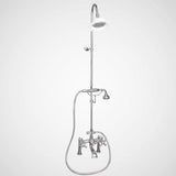 Traditional Deck-Mount Tub Faucet with Riser and Shower Head