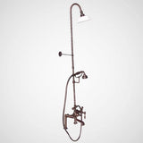 Traditional Deck-Mount Tub Faucet with Riser and Shower Head