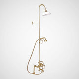 Traditional Deck-Mount Tub Faucet with Riser and Shower Head