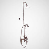 Traditional Deck-Mount Tub Faucet with Riser and Shower Head
