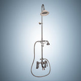 Traditional Deck-Mount Tub Faucet with Riser and Shower Head