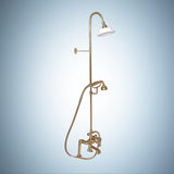 Traditional Deck-Mount Tub Faucet with Riser and Shower Head