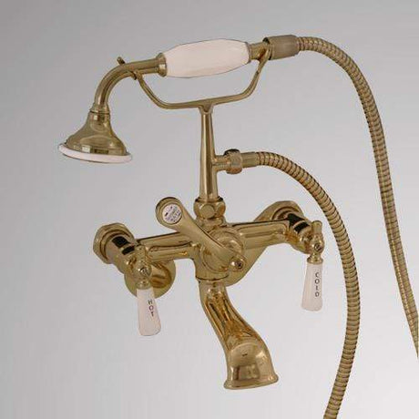 Traditional Wall-Mount Tub Faucet with Hand Shower