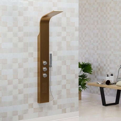 Truro Thermostatic Stainless Steel Shower Panel with Hand Shower - Brushed Bronze Finish