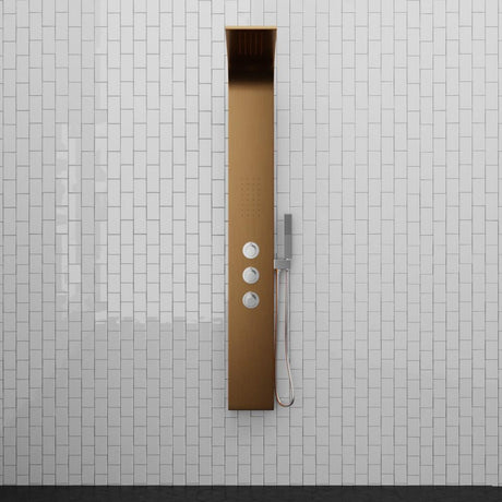 Truro Thermostatic Stainless Steel Shower Panel with Hand Shower - Brushed Bronze Finish