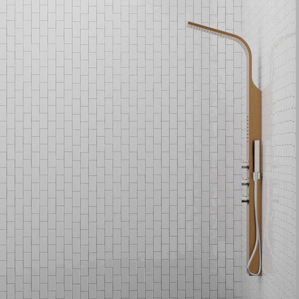 Truro Thermostatic Stainless Steel Shower Panel with Hand Shower - Brushed Bronze Finish