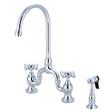 Umpley Bridge Kitchen Faucet with Brass Sprayer