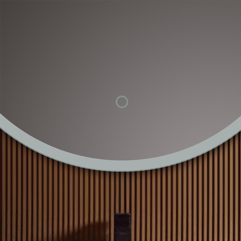 Unmol 32" Modern & Contemporary Frameless Lighted Round Bathroom Mirror
