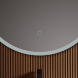Unmol 32" Modern & Contemporary Frameless Lighted Round Bathroom Mirror
