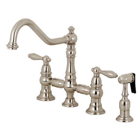 Vazen Bridge Kitchen Faucet with Brass Sprayer